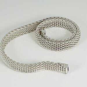 17.5" Tiffany & Co Somerset Mesh Collar Necklace in Sterling Silver